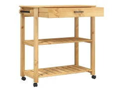 vidaxl Carrinho de cozinha MONZA 84x40x88,5 cm madeira de pinho maciça^ Móvel De Arrumação