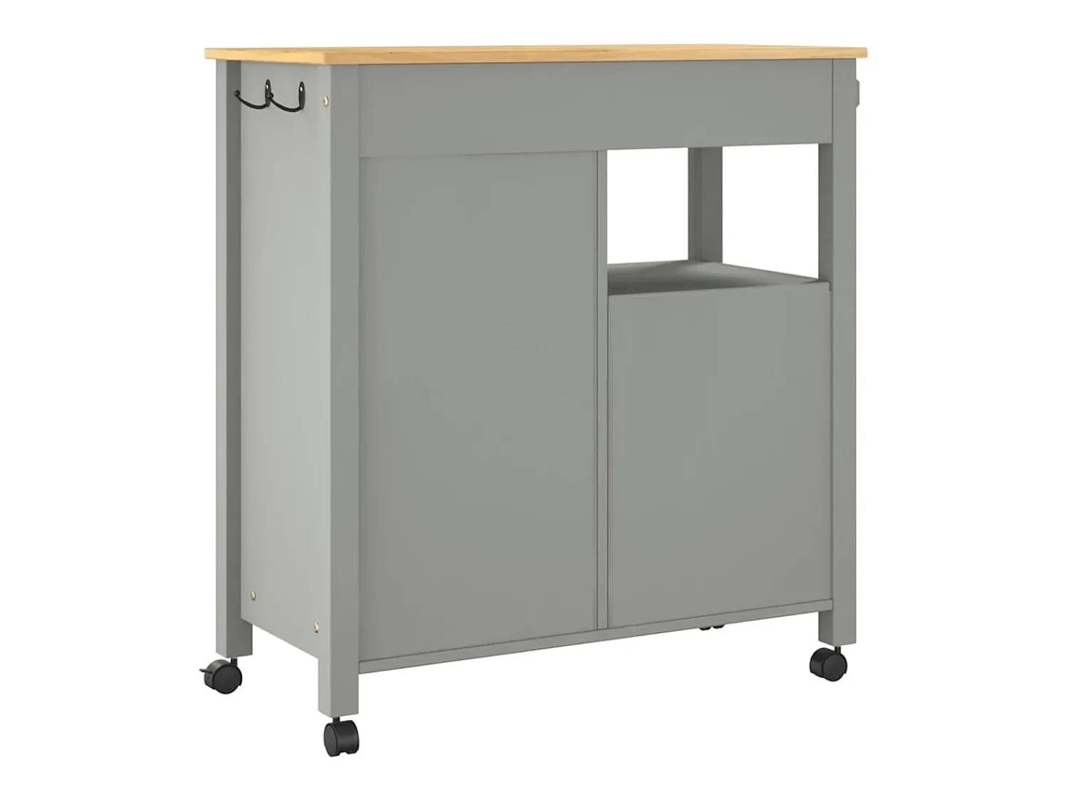 vidaxl Carrinho de cozinha MONZA 84x40x88,5 cm madeira de pinho maciça^ Móvel De Arrumação
