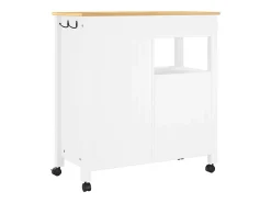 vidaxl Carrinho de cozinha MONZA 84x40x88,5 cm madeira de pinho maciça Branco