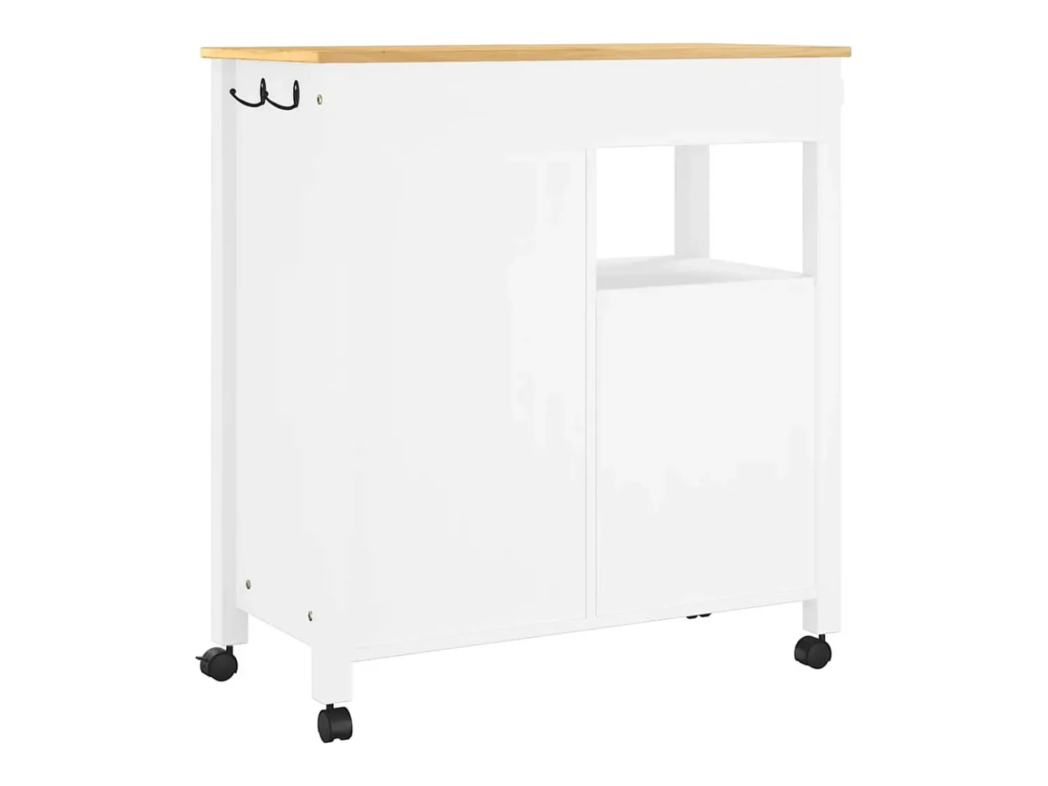 vidaxl Carrinho de cozinha MONZA 84x40x88,5 cm madeira de pinho maciça Branco
