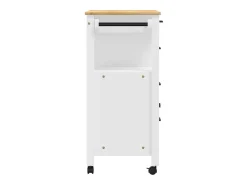 vidaxl Carrinho de cozinha MONZA 84x40x88,5 cm madeira de pinho maciça Branco