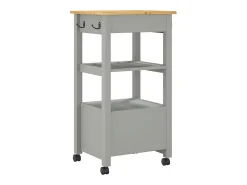 vidaxl Carrinho de cozinha MONZA 48x40x88,5 cm madeira de pinho maciça^ Móvel De Arrumação