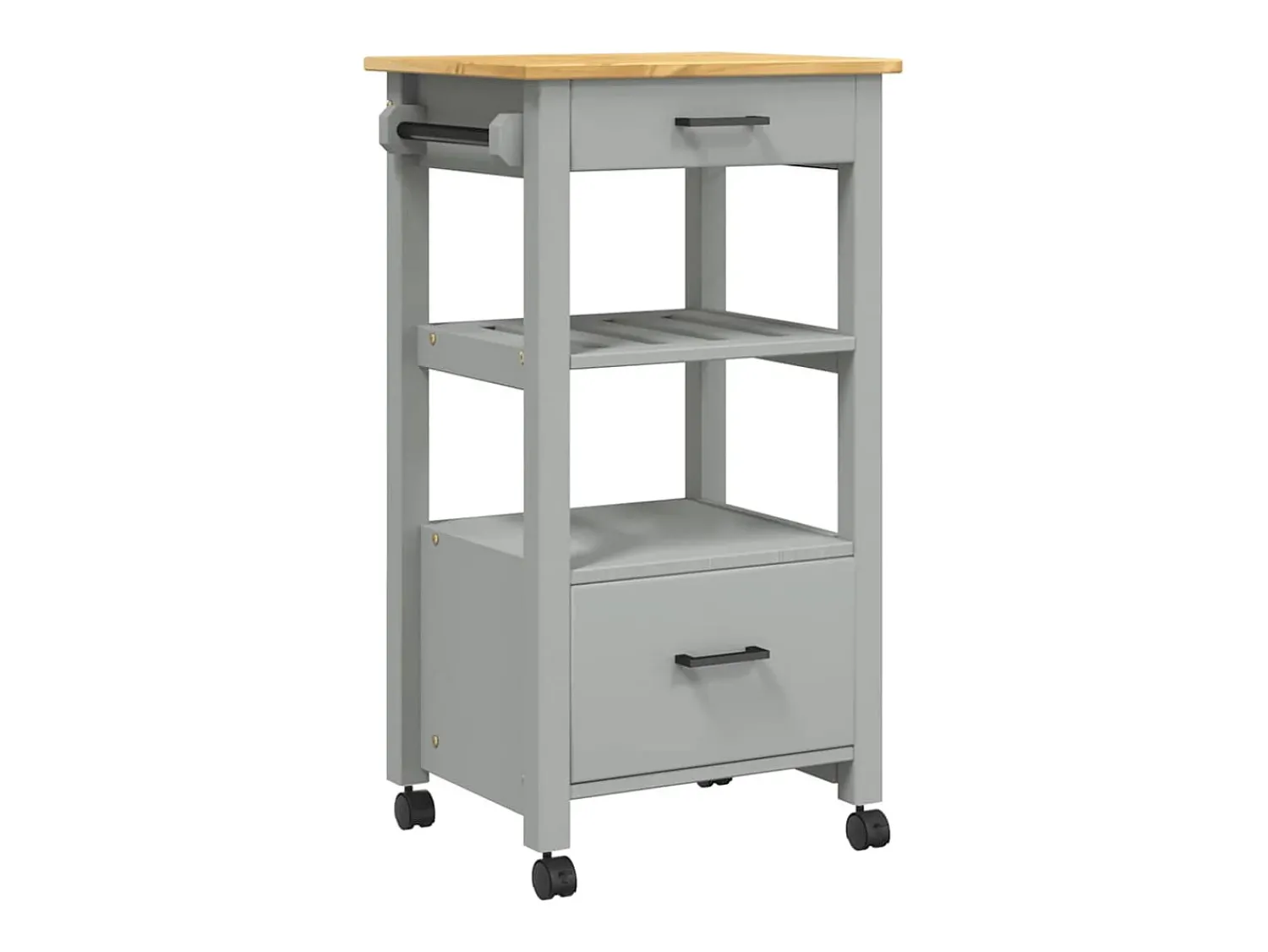 vidaxl Carrinho de cozinha MONZA 48x40x88,5 cm madeira de pinho maciça^ Móvel De Arrumação