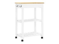 Móvel De Arrumação|vidaxl Carrinho de cozinha MONZA 60x40x88,5 cm madeira de pinho maciça Branco