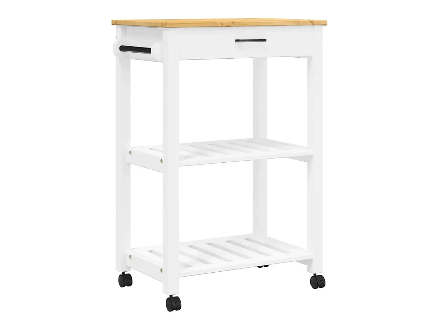 Móvel De Arrumação|vidaxl Carrinho de cozinha MONZA 60x40x88,5 cm madeira de pinho maciça Branco