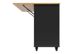 Hauss Spole Carrinho de cozinha móvel com tampo extensível em folheado de madeira, 3 gavetas e 3 portas incluídas, - 133x70x88cm^ Móvel De Arrumação