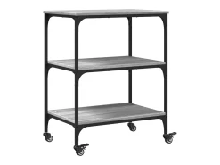 Móvel De Arrumação|vidaxl Carrinho de cozinha 60x41x76 cm derivados madeira cinza sonoma Cinzento