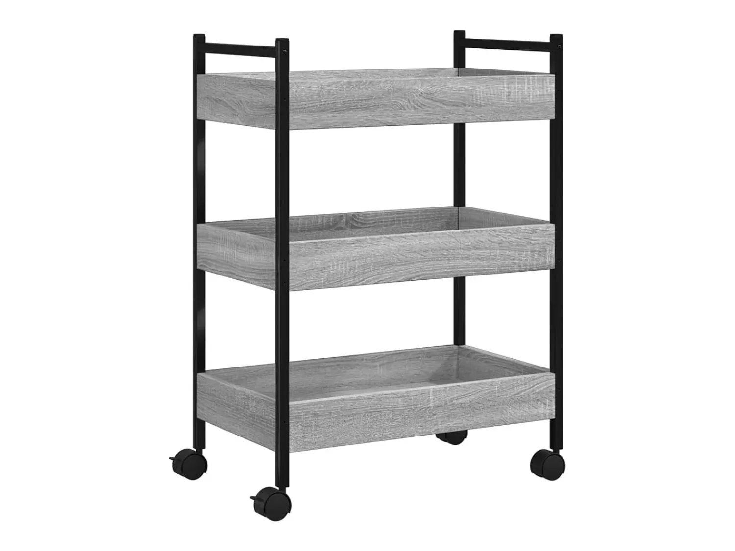 Móvel De Arrumação|vidaxl Carrinho de cozinha 50x30x70 cm derivados madeira cinza sonoma Cinzento