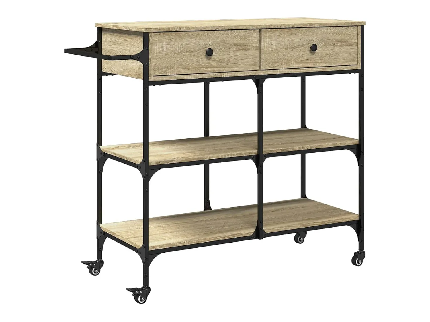 Móvel De Arrumação|vidaxl Carrinho de cozinha 105x42x95 cm deriv. madeira carvalho sonoma Natural claro
