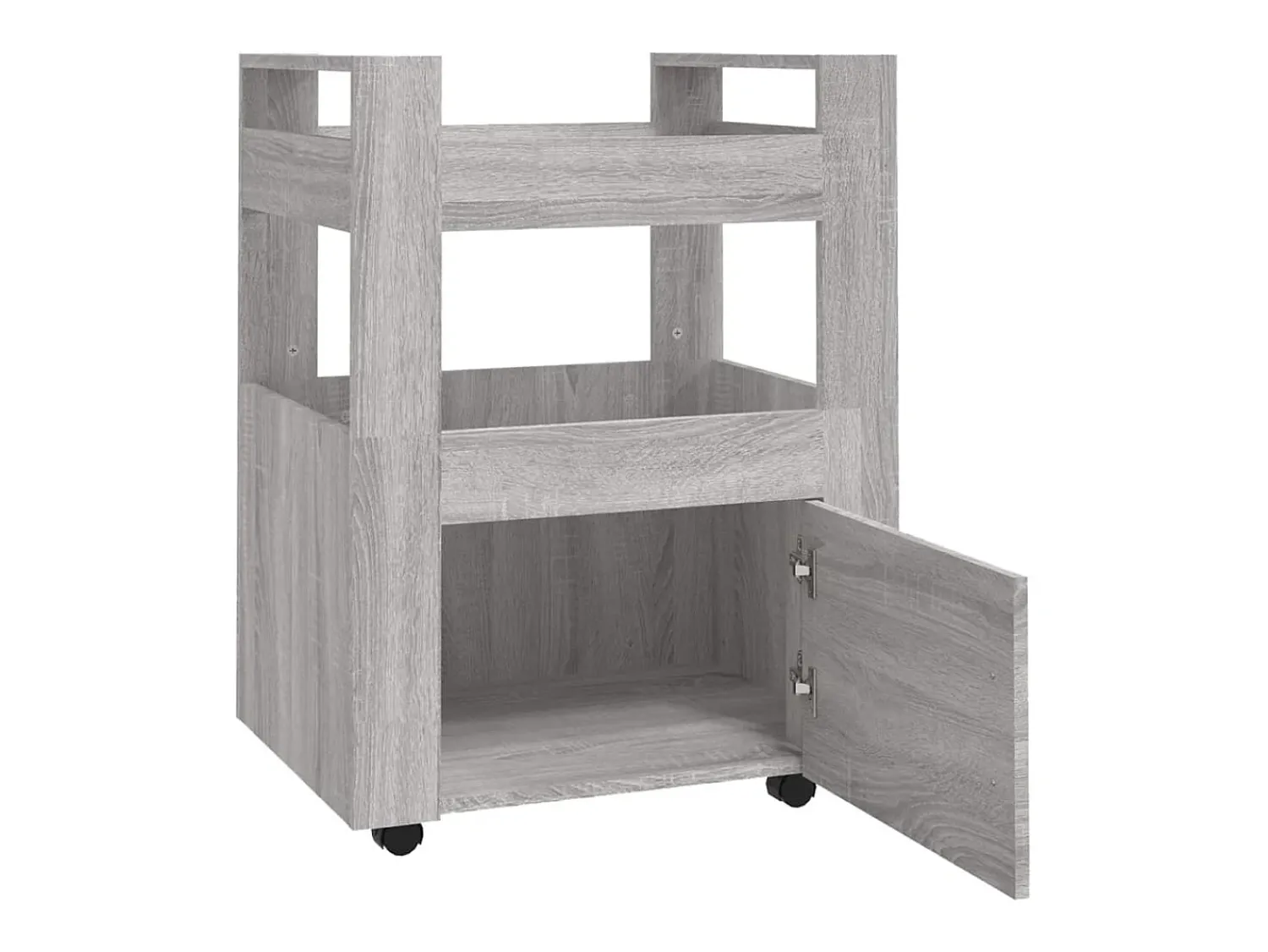 Móvel De Arrumação*vidaxl Carrinho de cozinha 60x45x80 cm derivados madeira cinza sonoma Cinzento