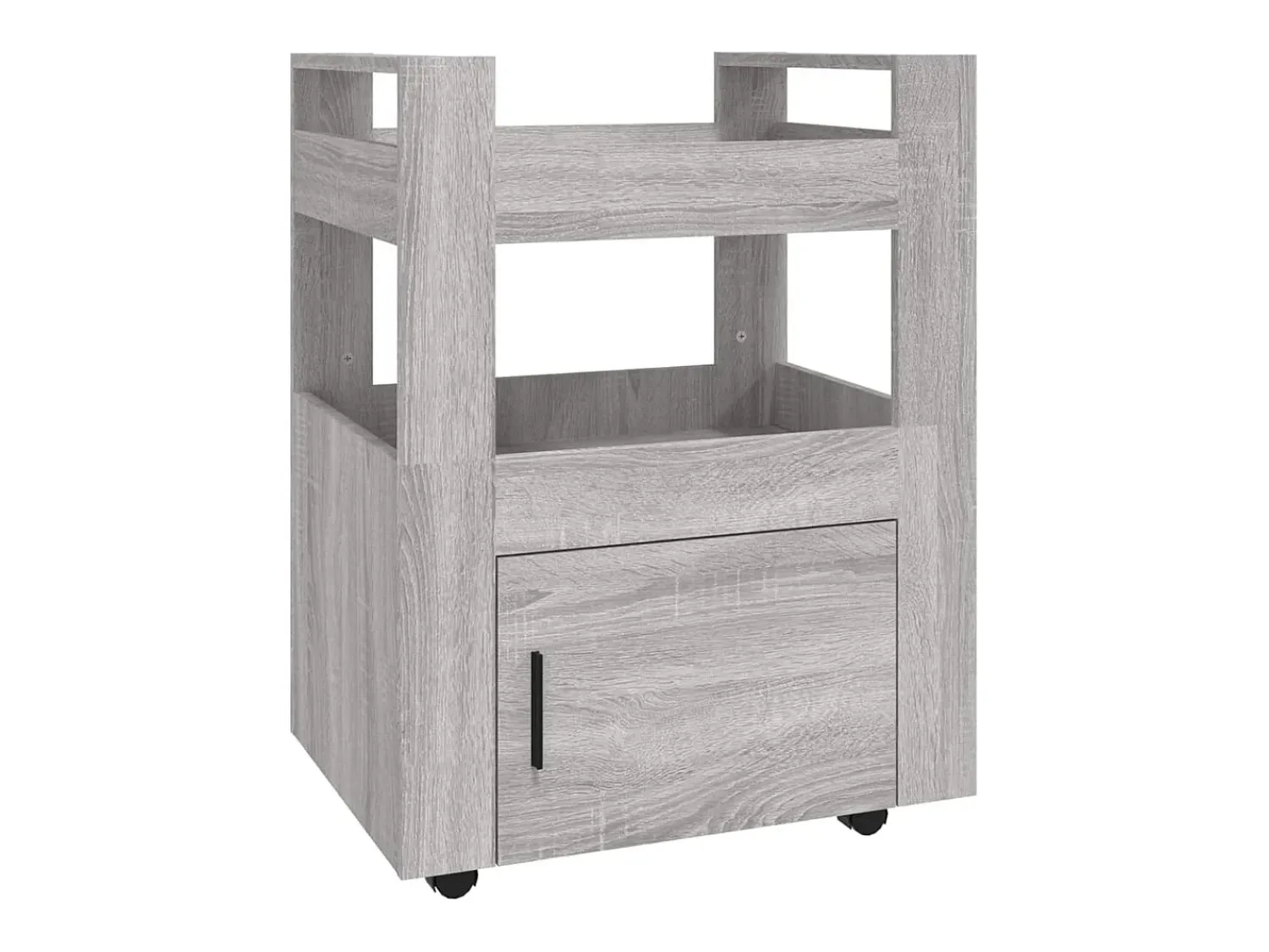 Móvel De Arrumação*vidaxl Carrinho de cozinha 60x45x80 cm derivados madeira cinza sonoma Cinzento