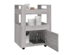 Móvel De Arrumação*vidaxl Carrinho de cozinha 60x45x80 cm derivados madeira cinza sonoma Cinzento