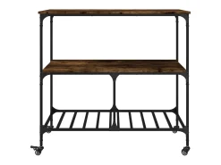 Móvel De Arrumação*vidaxl Carrinho de cozinha 100x50x95 cm deriv. madeira carvalho fumado Natural claro