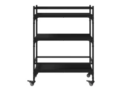Móvel De Arrumação|vidaxl Carrinho de cozinha 65x40x86,5 cm derivados de madeira Preto