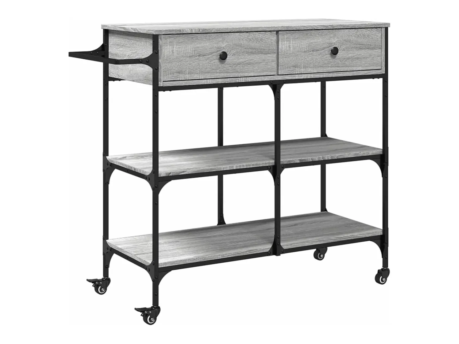 Móvel De Arrumação*vidaxl Carrinho de cozinha 105x42x95 cm derivados madeira cinza sonoma Cinzento