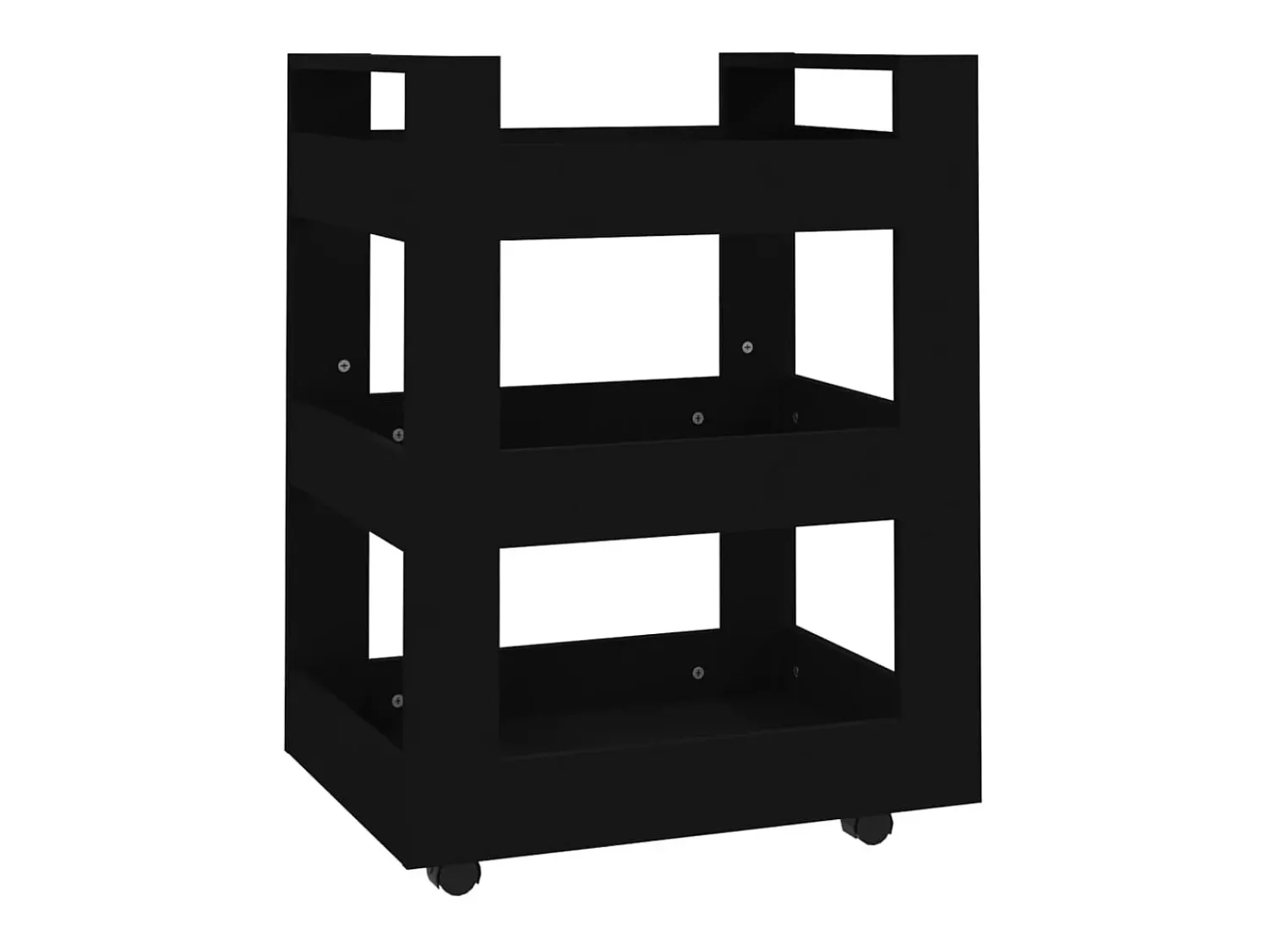 Clearance vidaxl Carrinho de cozinha 60x45x80 cm derivados de madeira Preto
