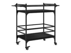 Móvel De Arrumação*vidaxl Carrinho de cozinha 82x40x78,5 cm derivados de madeira Preto
