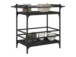 Móvel De Arrumação*vidaxl Carrinho de cozinha 82x40x78,5 cm derivados de madeira Preto