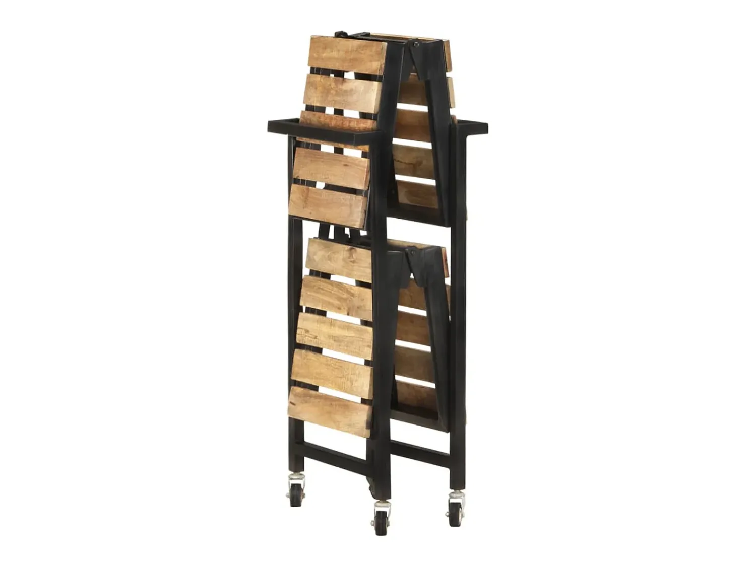 vidaxl Carrinho de cozinha 87x36x81 cm madeira de mangueira maciça^ Móvel De Arrumação