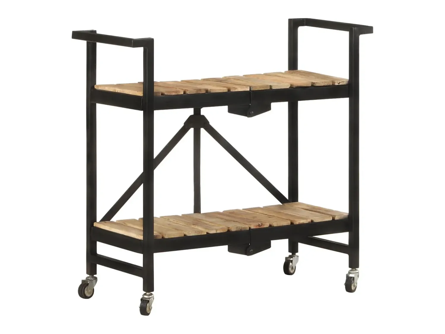 vidaxl Carrinho de cozinha 87x36x81 cm madeira de mangueira maciça^ Móvel De Arrumação