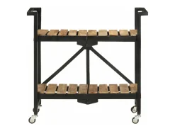 vidaxl Carrinho de cozinha 87x36x81 cm madeira de mangueira maciça^ Móvel De Arrumação
