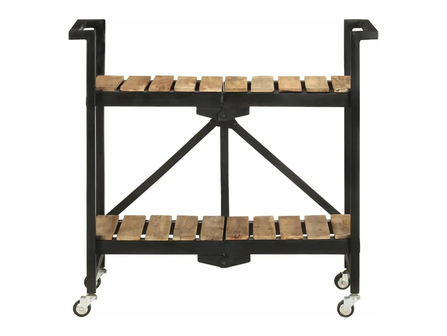 vidaxl Carrinho de cozinha 87x36x81 cm madeira de mangueira maciça^ Móvel De Arrumação