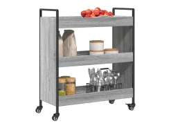 Hot vidaxl Carrinho de cozinha 70x30x82 cm derivados madeira cinza sonoma Cinzento