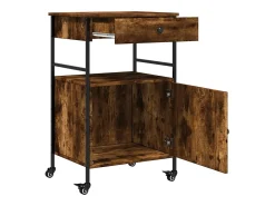Móvel De Arrumação*vidaxl Carrinho de cozinha 56x43x89,5cm deriv. madeira carvalho fumado Natural claro