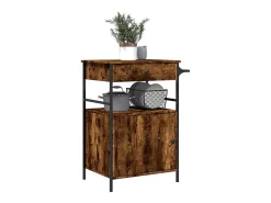 Móvel De Arrumação*vidaxl Carrinho de cozinha 56x43x89,5cm deriv. madeira carvalho fumado Natural claro