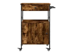 Móvel De Arrumação*vidaxl Carrinho de cozinha 56x43x89,5cm deriv. madeira carvalho fumado Natural claro