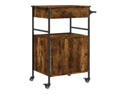 Móvel De Arrumação*vidaxl Carrinho de cozinha 56x43x89,5cm deriv. madeira carvalho fumado Natural claro