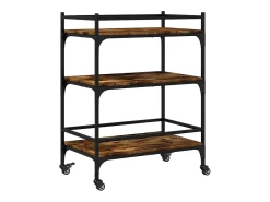Clearance vidaxl Carrinho de cozinha 65x40x86,5cm deriv. madeira carvalho fumado Natural claro