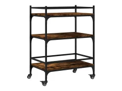 Clearance vidaxl Carrinho de cozinha 65x40x86,5cm deriv. madeira carvalho fumado Natural claro