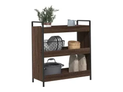 Móvel De Arrumação|vidaxl Carrinho de cozinha 70x30x82cm deriv. madeira carvalho castanho Natural claro