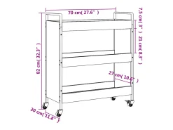 Móvel De Arrumação|vidaxl Carrinho de cozinha 70x30x82cm deriv. madeira carvalho castanho Natural claro