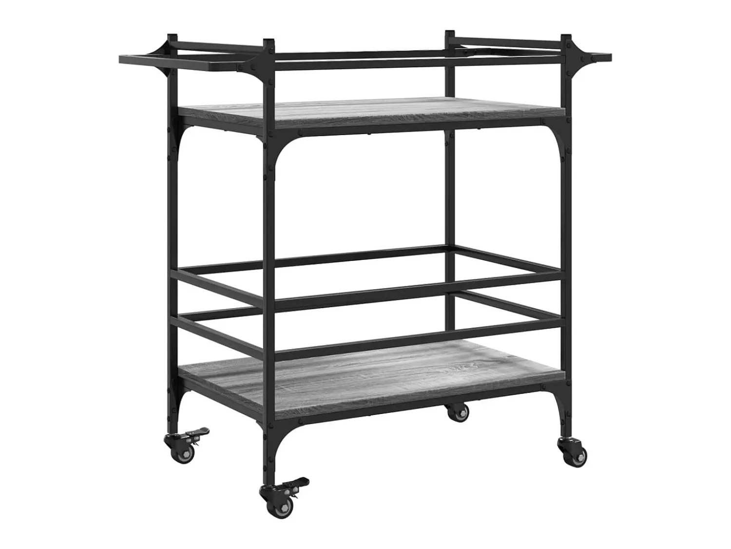 Discount vidaxl Carrinho de cozinha 82x40x78,5cm derivados madeira cinza sonoma Cinzento