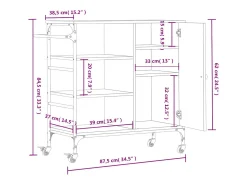 vidaxl Carrinho de cozinha 87,5x38,5x84,5cm derivados de madeira^ Móvel De Arrumação