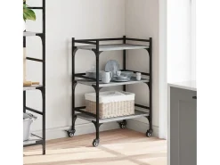 Móvel De Arrumação|vidaxl Carrinho de cozinha 50x35x75,5cm derivados madeira cinza sonoma Cinzento