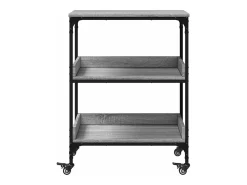 vidaxl Carrinho de cozinha 60x41x80,5cm derivados madeira cinza sonoma^ Móvel De Arrumação