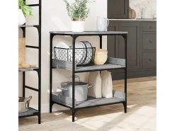 vidaxl Carrinho de cozinha 60x41x80,5cm derivados madeira cinza sonoma^ Móvel De Arrumação