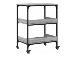 vidaxl Carrinho de cozinha 60x41x80,5cm derivados madeira cinza sonoma^ Móvel De Arrumação