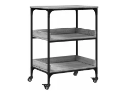vidaxl Carrinho de cozinha 60x41x80,5cm derivados madeira cinza sonoma^ Móvel De Arrumação