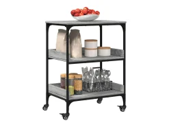 vidaxl Carrinho de cozinha 60x41x80,5cm derivados madeira cinza sonoma^ Móvel De Arrumação