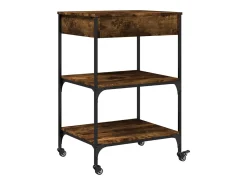 Móvel De Arrumação|vidaxl Carrinho de cozinha 60x48x89,5cm deriv. madeira carvalho fumado Natural claro