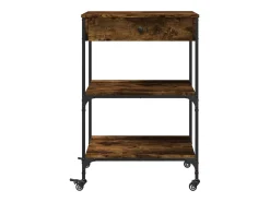 Móvel De Arrumação|vidaxl Carrinho de cozinha 60x48x89,5cm deriv. madeira carvalho fumado Natural claro