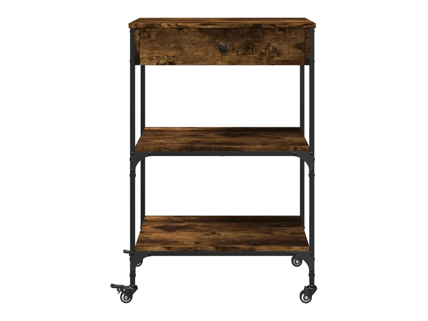 Móvel De Arrumação|vidaxl Carrinho de cozinha 60x48x89,5cm deriv. madeira carvalho fumado Natural claro