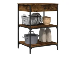 Móvel De Arrumação|vidaxl Carrinho de cozinha 60x48x89,5cm deriv. madeira carvalho fumado Natural claro