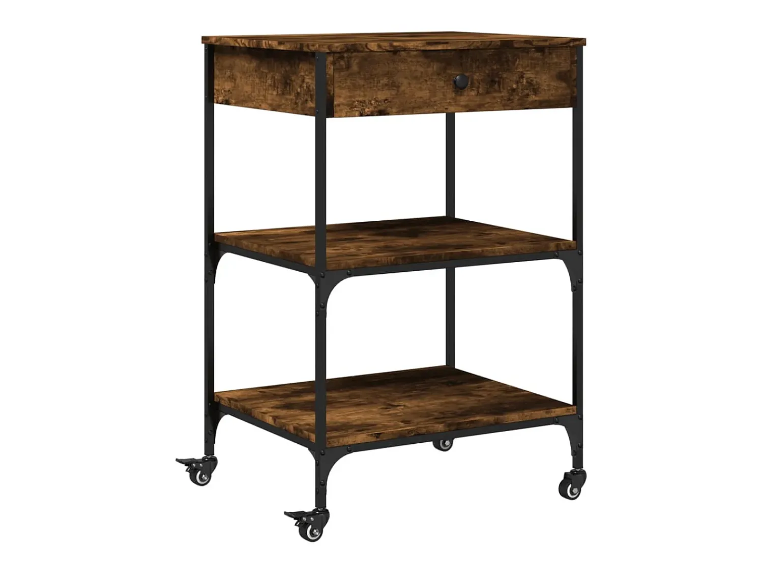 Móvel De Arrumação|vidaxl Carrinho de cozinha 60x48x89,5cm deriv. madeira carvalho fumado Natural claro