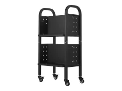 Acessórios De Arrumação* Carrinho de Livros SucceBuy, Capacidade de Carga 70 kg, Carrinho de Biblioteca, 45 x 33 x 88 cm, Prateleira de Armazenamento de Livros Dupla Face em L, Preto