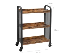 Móvel De Arrumação| Carrinho móvel 66x26x85 cm castanho vaca cowjag Preto / Castanho